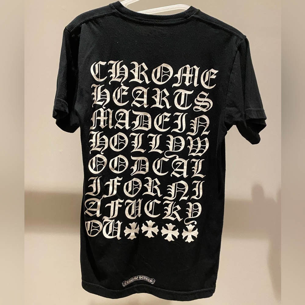 Chrome Hearts Black Tee with Silver Emblem